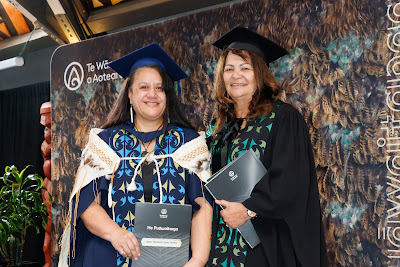 Photo from the TWoA Waiariki 2023 Graduations (Waiwhero), held at Te Puia, Rotorua, Bay of Plenty, New Zealand on Friday, 12 May, 2023. Photo: Mike Walen / KeyImagery Photography. Copyright: © Te Wānanga o Aotearoa.