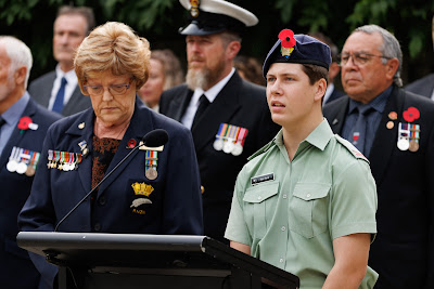 Photo from the Anzac Day 2024 Civic Service held at Memorial Park in Hamilton, Waikato, New Zealand on Thursday, 25 April, 2024. Photography by Mike Walen / KeyImagery Photography. Copyright: © Hamilton City Council.