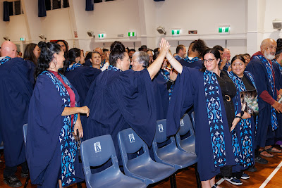 Photo from the TWoA Te Tai Tokerau (Kaikohe) 2025 Graduation held at the War Memorial Hall in Kaikohe, Northland, New Zealand on Tuesday, 15 April, 2025. Photo by Mike Walen / KeyImagery Photography. Copyright: © 2025 Te Wānanga o Aotearoa.