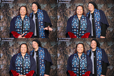 Booth photo from the TWoA Whirikoka 2023 Graduation (Gisborne), held at the War Memorial Theatre, Gisborne, East Coast, New Zealand on Wednesday 5 April, 2023. Photo: InstaBooth by KeyImagery Photography. Copyright: © Te Wānanga o Aotearoa.