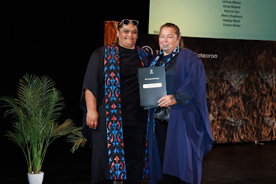 Photo from the TWoA Whirikoka 2023 Graduation (Gisborne), held at the War Memorial Theatre, Gisborne, East Coast, New Zealand on Wednesday 5 April, 2023. Photo by Mike Walen / KeyImagery Photography. Copyright: © Te Wānanga o Aotearoa.