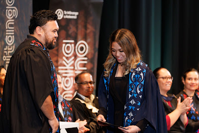 Photo from the TWoA Tāmaki Makaurau 2023 Graduations (Ceremony 4 @ 10am), held at the Due Drop Events Centre, Manukau, Auckland, New Zealand on Thursday, 8 June, 2023. Photo: Mike Walen / KeyImagery Photography. Copyright: © Te Wānanga o Aotearoa.