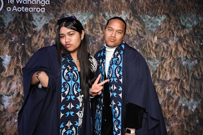 Booth photo from the TWoA Whirikoka 2023 Graduation (Gisborne), held at the War Memorial Theatre, Gisborne, East Coast, New Zealand on Wednesday 5 April, 2023. Photo: InstaBooth by KeyImagery Photography. Copyright: © Te Wānanga o Aotearoa.