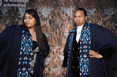 Booth photo from the TWoA Whirikoka 2023 Graduation (Gisborne), held at the War Memorial Theatre, Gisborne, East Coast, New Zealand on Wednesday 5 April, 2023. Photo: InstaBooth by KeyImagery Photography. Copyright: © Te Wānanga o Aotearoa.