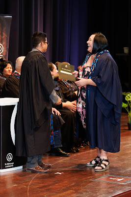 Photo from the TWoA Tāmaki Makaurau 2023 Graduations (Ceremony 3 @ 8pm), held at the Due Drop Events Centre, Manukau, Auckland, New Zealand on Wednesday, 7 June, 2023. Photo: Mike Walen / KeyImagery Photography. Copyright: © Te Wānanga o Aotearoa.