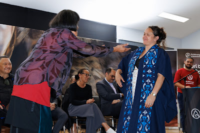 Photo from the TWoA Te Tai Tokerau (Kaitaia) 2025 Graduation held at Te Kura Kaupapa Maori o Pukemiro in Kaitaia, Northland, New Zealand on Monday, 14 April, 2025. Photo by Mike Walen / KeyImagery Photography. Copyright: © 2025 Te Wānanga o Aotearoa.