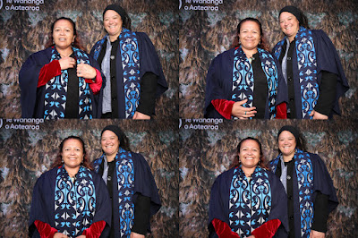 Booth photo from the TWoA Whirikoka 2023 Graduation (Gisborne), held at the War Memorial Theatre, Gisborne, East Coast, New Zealand on Wednesday 5 April, 2023. Photo: InstaBooth by KeyImagery Photography. Copyright: © Te Wānanga o Aotearoa.