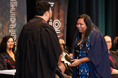 Photo from the TWoA Tāmaki Makaurau 2023 Graduations (Ceremony 4 @ 10am), held at the Due Drop Events Centre, Manukau, Auckland, New Zealand on Thursday, 8 June, 2023. Photo: Mike Walen / KeyImagery Photography. Copyright: © Te Wānanga o Aotearoa.