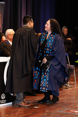 Photo from the TWoA Tāmaki Makaurau 2023 Graduations (Ceremony 3 @ 8pm), held at the Due Drop Events Centre, Manukau, Auckland, New Zealand on Wednesday, 7 June, 2023. Photo: Mike Walen / KeyImagery Photography. Copyright: © Te Wānanga o Aotearoa.