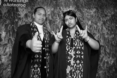 Booth photo from the TWoA Whirikoka 2023 Graduation (Gisborne), held at the War Memorial Theatre, Gisborne, East Coast, New Zealand on Wednesday 5 April, 2023. Photo: InstaBooth by KeyImagery Photography. Copyright: © Te Wānanga o Aotearoa.