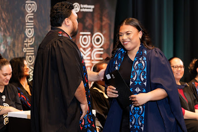 Photo from the TWoA Tāmaki Makaurau 2023 Graduations (Ceremony 4 @ 10am), held at the Due Drop Events Centre, Manukau, Auckland, New Zealand on Thursday, 8 June, 2023. Photo: Mike Walen / KeyImagery Photography. Copyright: © Te Wānanga o Aotearoa.