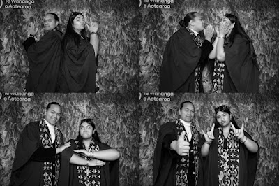Booth photo from the TWoA Whirikoka 2023 Graduation (Gisborne), held at the War Memorial Theatre, Gisborne, East Coast, New Zealand on Wednesday 5 April, 2023. Photo: InstaBooth by KeyImagery Photography. Copyright: © Te Wānanga o Aotearoa.