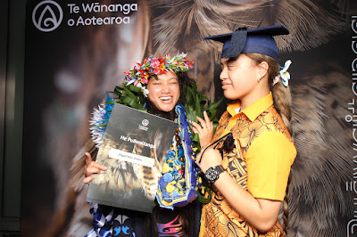 Booth photo from Ceremony 2 of the TWoA Tāmaki Makaurau 2025 Graduations (March 2025) held at the Mangere Arts Centre in Auckland, New Zealand on Wednesday, 12 March, 2025. Photo: InstaBooth by KeyImagery Photography. Copyright: © 2025 Te Wānanga o Aotearoa.