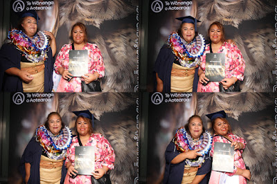Booth photo from Ceremony 2 of the TWoA Tāmaki Makaurau 2025 Graduations (March 2025) held at the Mangere Arts Centre in Auckland, New Zealand on Wednesday, 12 March, 2025. Photo: InstaBooth by KeyImagery Photography. Copyright: © 2025 Te Wānanga o Aotearoa.