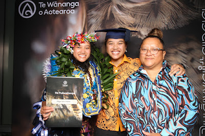 Booth photo from Ceremony 2 of the TWoA Tāmaki Makaurau 2025 Graduations (March 2025) held at the Mangere Arts Centre in Auckland, New Zealand on Wednesday, 12 March, 2025. Photo: InstaBooth by KeyImagery Photography. Copyright: © 2025 Te Wānanga o Aotearoa.