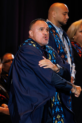 Photo from the TWoA Tāmaki Makaurau 2023 Graduations (Ceremony 1 @ 10am), held at the Due Drop Events Centre, Manukau, Auckland, New Zealand on Wednesday, 7 June, 2023. Photo: Mike Walen / KeyImagery Photography. Copyright: © Te Wānanga o Aotearoa.