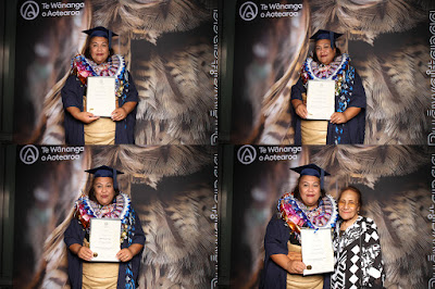 Booth photo from Ceremony 2 of the TWoA Tāmaki Makaurau 2025 Graduations (March 2025) held at the Mangere Arts Centre in Auckland, New Zealand on Wednesday, 12 March, 2025. Photo: InstaBooth by KeyImagery Photography. Copyright: © 2025 Te Wānanga o Aotearoa.