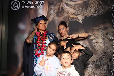 Booth photo from Ceremony 2 of the TWoA Tāmaki Makaurau 2025 Graduations (March 2025) held at the Mangere Arts Centre in Auckland, New Zealand on Wednesday, 12 March, 2025. Photo: InstaBooth by KeyImagery Photography. Copyright: © 2025 Te Wānanga o Aotearoa.