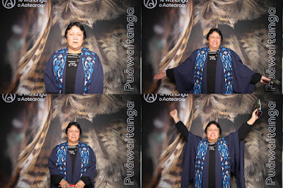 Booth photo from the TWoA Waiariki 2024 Graduations (Kawerau), held at Rautahi Marae, Kawerau, Bay of Plenty, New Zealand on Friday, 17 May, 2023. Photo: InstaBooth by KeyImagery Photography. Copyright: © Te Wānanga o Aotearoa.
