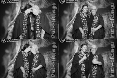 Booth photo from the TWoA Waiariki 2024 Graduations (Kawerau), held at Rautahi Marae, Kawerau, Bay of Plenty, New Zealand on Friday, 17 May, 2023. Photo: InstaBooth by KeyImagery Photography. Copyright: © Te Wānanga o Aotearoa.