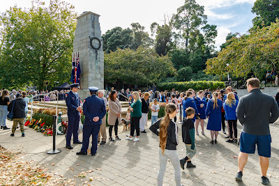 Photo from the Anzac Day 2022 Civic Service held at Memorial Park, Hamilton, Waikato, New Zealand. Taken: Monday, 25 April 2022. Photography: Mike Walen / KeyImagery Photography. Copyright: © Hamilton City Council.