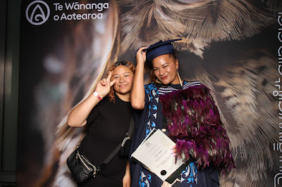 Booth photo from Ceremony 2 of the TWoA Tāmaki Makaurau 2025 Graduations (March 2025) held at the Mangere Arts Centre in Auckland, New Zealand on Wednesday, 12 March, 2025. Photo: InstaBooth by KeyImagery Photography. Copyright: © 2025 Te Wānanga o Aotearoa.