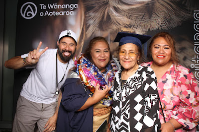 Booth photo from Ceremony 2 of the TWoA Tāmaki Makaurau 2025 Graduations (March 2025) held at the Mangere Arts Centre in Auckland, New Zealand on Wednesday, 12 March, 2025. Photo: InstaBooth by KeyImagery Photography. Copyright: © 2025 Te Wānanga o Aotearoa.