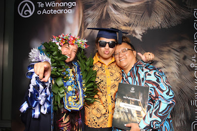 Booth photo from Ceremony 2 of the TWoA Tāmaki Makaurau 2025 Graduations (March 2025) held at the Mangere Arts Centre in Auckland, New Zealand on Wednesday, 12 March, 2025. Photo: InstaBooth by KeyImagery Photography. Copyright: © 2025 Te Wānanga o Aotearoa.