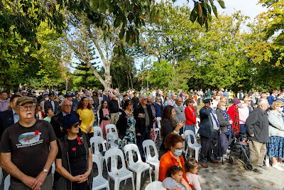 Photo from the Anzac Day 2022 Civic Service held at Memorial Park, Hamilton, Waikato, New Zealand. Taken: Monday, 25 April 2022. Photography: Mike Walen / KeyImagery Photography. Copyright: © Hamilton City Council.