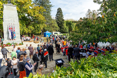 Photo from the Anzac Day 2022 Civic Service held at Memorial Park, Hamilton, Waikato, New Zealand. Taken: Monday, 25 April 2022. Photography: Mike Walen / KeyImagery Photography. Copyright: © Hamilton City Council.