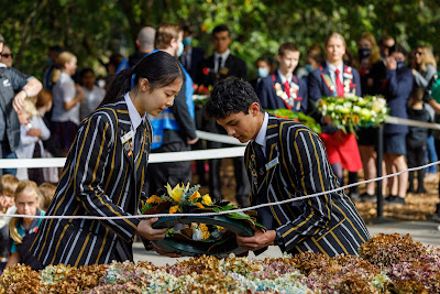 Photo from the Anzac Day 2022 Civic Service held at Memorial Park, Hamilton, Waikato, New Zealand. Taken: Monday, 25 April 2022. Photography: Mike Walen / KeyImagery Photography. Copyright: © Hamilton City Council.