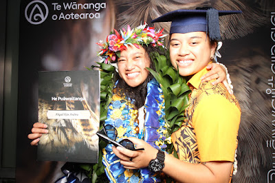 Booth photo from Ceremony 2 of the TWoA Tāmaki Makaurau 2025 Graduations (March 2025) held at the Mangere Arts Centre in Auckland, New Zealand on Wednesday, 12 March, 2025. Photo: InstaBooth by KeyImagery Photography. Copyright: © 2025 Te Wānanga o Aotearoa.