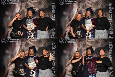 Booth photo from Ceremony 2 of the TWoA Tāmaki Makaurau 2025 Graduations (March 2025) held at the Mangere Arts Centre in Auckland, New Zealand on Wednesday, 12 March, 2025. Photo: InstaBooth by KeyImagery Photography. Copyright: © 2025 Te Wānanga o Aotearoa.