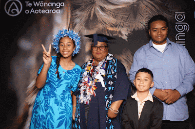 Booth photo from Ceremony 2 of the TWoA Tāmaki Makaurau 2025 Graduations (March 2025) held at the Mangere Arts Centre in Auckland, New Zealand on Wednesday, 12 March, 2025. Photo: InstaBooth by KeyImagery Photography. Copyright: © 2025 Te Wānanga o Aotearoa.