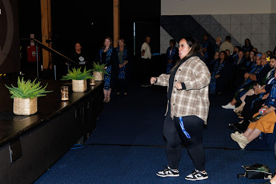 Photo from Ceremony 7 of the TWoA Tāmaki Makaurau 2025 Graduations (May 2025) held at the Mangere Arts Centre in Auckland, New Zealand on Wednesday, 28 May, 2025. Photo by Mike Walen / KeyImagery Photography. Copyright: © 2025 Te Wānanga o Aotearoa.