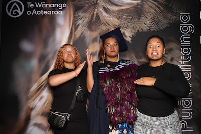 Booth photo from Ceremony 2 of the TWoA Tāmaki Makaurau 2025 Graduations (March 2025) held at the Mangere Arts Centre in Auckland, New Zealand on Wednesday, 12 March, 2025. Photo: InstaBooth by KeyImagery Photography. Copyright: © 2025 Te Wānanga o Aotearoa.
