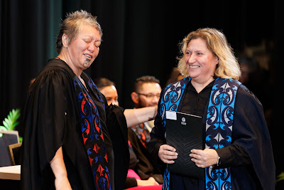 Photo from the TWoA Tāmaki Makaurau 2023 Graduations (Ceremony 5 @ 3pm), held at the Due Drop Events Centre, Manukau, Auckland, New Zealand on Thursday, 8 June, 2023. Photo: Mike Walen / KeyImagery Photography. Copyright: © Te Wānanga o Aotearoa.