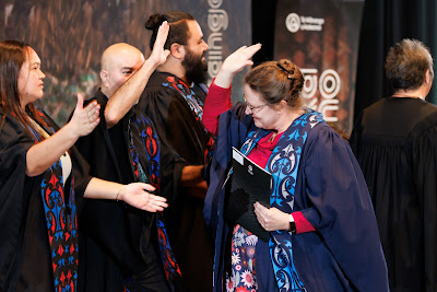 Photo from the TWoA Tāmaki Makaurau 2023 Graduations (Ceremony 5 @ 3pm), held at the Due Drop Events Centre, Manukau, Auckland, New Zealand on Thursday, 8 June, 2023. Photo: Mike Walen / KeyImagery Photography. Copyright: © Te Wānanga o Aotearoa.