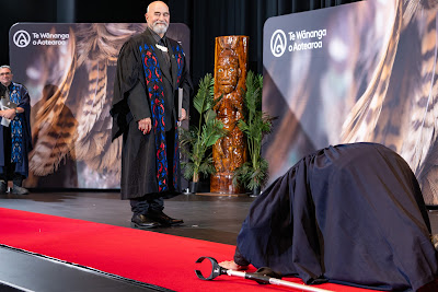 Photo from the TWoA Whirikoka 2024 Graduation (Gisborne), held at the War Memorial Theatre, Gisborne, East Coast, New Zealand on Wednesday, 16 April, 2025. Photo by Alick Saunders for KeyImagery Photography. Copyright: © 2025 Te Wānanga o Aotearoa.