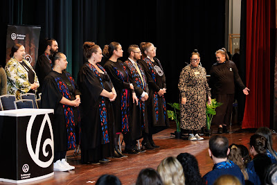 Photo from the TWoA Tāmaki Makaurau 2023 Graduations (Ceremony 5 @ 3pm), held at the Due Drop Events Centre, Manukau, Auckland, New Zealand on Thursday, 8 June, 2023. Photo: Mike Walen / KeyImagery Photography. Copyright: © Te Wānanga o Aotearoa.
