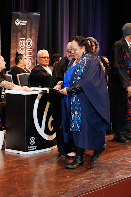 Photo from the TWoA Tāmaki Makaurau 2023 Graduations (Ceremony 3 @ 8pm), held at the Due Drop Events Centre, Manukau, Auckland, New Zealand on Wednesday, 7 June, 2023. Photo: Mike Walen / KeyImagery Photography. Copyright: © Te Wānanga o Aotearoa.