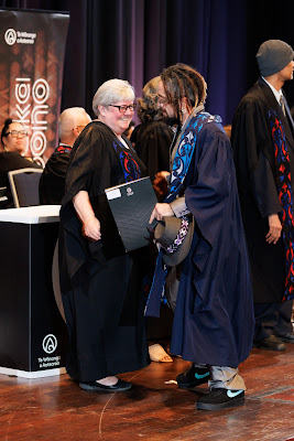 Photo from the TWoA Tāmaki Makaurau 2023 Graduations (Ceremony 3 @ 8pm), held at the Due Drop Events Centre, Manukau, Auckland, New Zealand on Wednesday, 7 June, 2023. Photo: Mike Walen / KeyImagery Photography. Copyright: © Te Wānanga o Aotearoa.