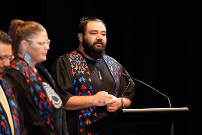Photo from the TWoA Tāmaki Makaurau 2023 Graduations (Ceremony 5 @ 3pm), held at the Due Drop Events Centre, Manukau, Auckland, New Zealand on Thursday, 8 June, 2023. Photo: Mike Walen / KeyImagery Photography. Copyright: © Te Wānanga o Aotearoa.