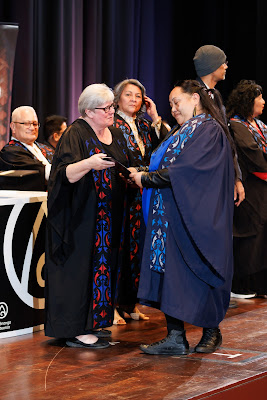 Photo from the TWoA Tāmaki Makaurau 2023 Graduations (Ceremony 3 @ 8pm), held at the Due Drop Events Centre, Manukau, Auckland, New Zealand on Wednesday, 7 June, 2023. Photo: Mike Walen / KeyImagery Photography. Copyright: © Te Wānanga o Aotearoa.
