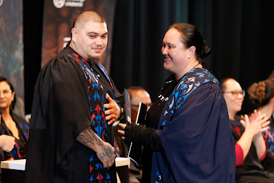 Photo from the TWoA Tāmaki Makaurau 2023 Graduations (Ceremony 4 @ 10am), held at the Due Drop Events Centre, Manukau, Auckland, New Zealand on Thursday, 8 June, 2023. Photo: Mike Walen / KeyImagery Photography. Copyright: © Te Wānanga o Aotearoa.