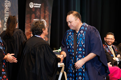 Photo from the TWoA Tāmaki Makaurau 2023 Graduations (Ceremony 5 @ 3pm), held at the Due Drop Events Centre, Manukau, Auckland, New Zealand on Thursday, 8 June, 2023. Photo: Mike Walen / KeyImagery Photography. Copyright: © Te Wānanga o Aotearoa.