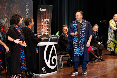 Photo from the TWoA Tāmaki Makaurau 2023 Graduations (Ceremony 5 @ 3pm), held at the Due Drop Events Centre, Manukau, Auckland, New Zealand on Thursday, 8 June, 2023. Photo: Mike Walen / KeyImagery Photography. Copyright: © Te Wānanga o Aotearoa.