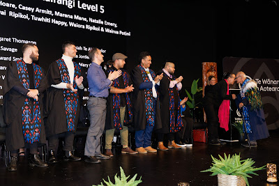 Photo from Ceremony 2 of the TWoA Tāmaki Makaurau 2025 Graduations (May 2025) held at the Mangere Arts Centre in Auckland, New Zealand on Monday, 26 May, 2025. Photo by Mike Walen / KeyImagery Photography. Copyright: © 2025 Te Wānanga o Aotearoa.