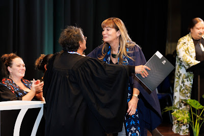Photo from the TWoA Tāmaki Makaurau 2023 Graduations (Ceremony 5 @ 3pm), held at the Due Drop Events Centre, Manukau, Auckland, New Zealand on Thursday, 8 June, 2023. Photo: Mike Walen / KeyImagery Photography. Copyright: © Te Wānanga o Aotearoa.