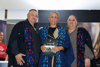 Photo from the TWoA Te Tai Tokerau (Kaitaia) 2025 Graduation held at Te Kura Kaupapa Maori o Pukemiro in Kaitaia, Northland, New Zealand on Monday, 14 April, 2025. Photo by Mike Walen / KeyImagery Photography. Copyright: © 2025 Te Wānanga o Aotearoa.